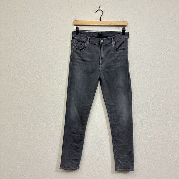 CITIZENS OF HUMANITY Rocket Crop High Rise Skinny Jeans Wash Black - Picture 1 of 16